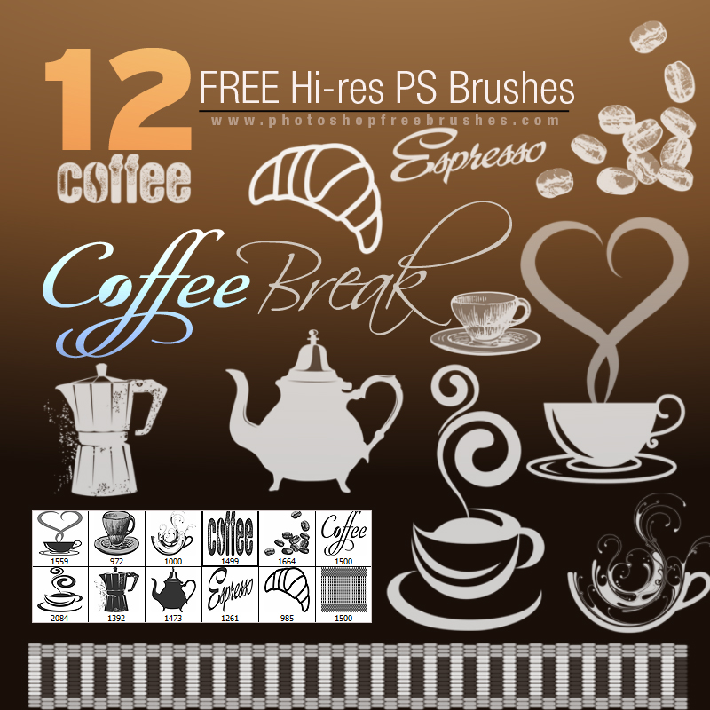 coffee brushes photoshop free download