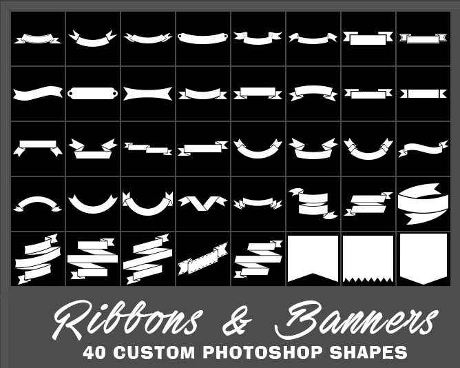 Ribbon Custom Shapes 40 Designs For Your Vintage Designs